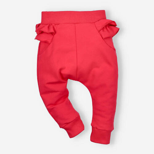 Spodnie dresowe z bawełny organicznej Łąka Nini różowy