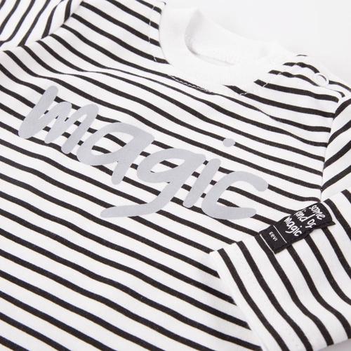 Bluzka chłopięca z nadrukiem Magic Eevi- biała-paski