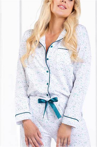 Piżama damska rozpinana Time to Relax Momenti Per Me navy 