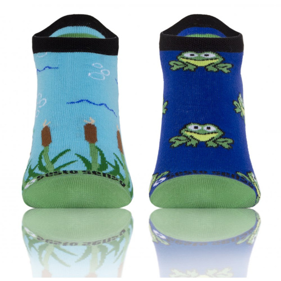 Żaba Skarpety stopki finest cotton dwie różne Sesto Senso niebieski
