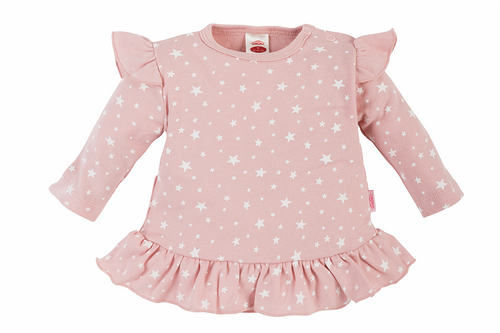 Tunika z falbanką "Stars" Makoma pudrowy róż   