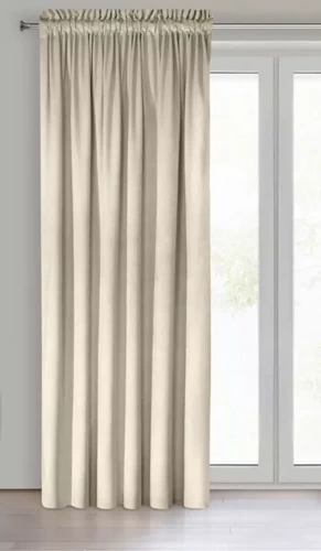 Zasłona welurowa na taśmie Melanie Eurofirany kremowy