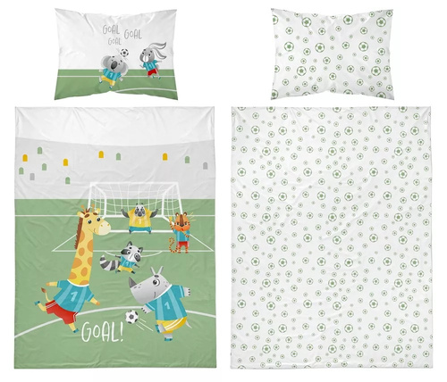 Pościel bawełniana 4789 A  Zwierzęta piłka Detexpol  