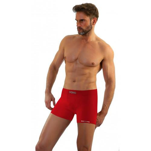 Bezszwowe bokserki męskie BM07 Solar Sesto Senso - czerwony