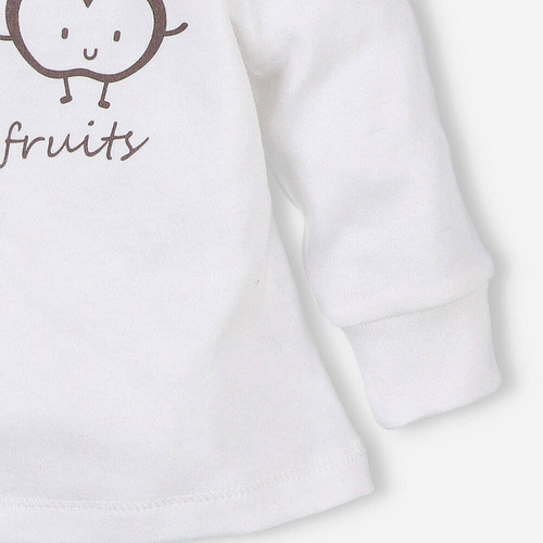 Bluzka z bawełny organicznej  Happy Apples Nini ecru  