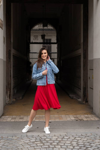 Sukienka ciążowa i do karmienia Mommy Chic Milk&Love karminowy