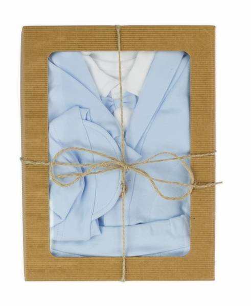 Komplet czapka, bluza, body i spodnie 169401 "Mix" Nicol - niebieski