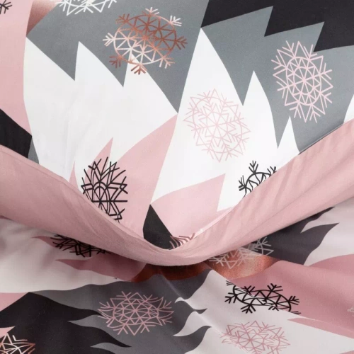 Pościel świąteczna choinki z mikrowłókna Aura Eurofirany różowy