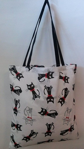 Torba bawełniana na zakupy Kwiatki wzór serwetki szary