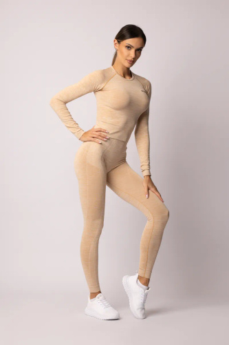 Bluzka damska długi rękaw Melange Rashguard Spaio iced coffee