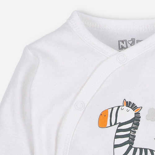 Body kopertowe z bawełny organicznej Zebra Nini ecru