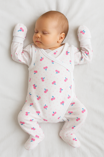 Bawełniana koszulka niemowlęca Wisienki Martex | Komfort na co dzień