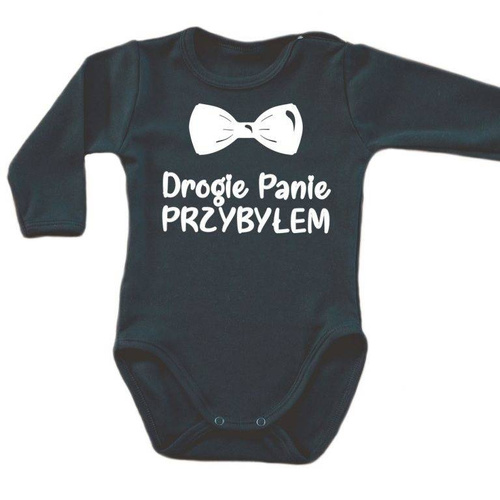 "Drogie Panie przybyłem" body długi rękaw Moocha biały