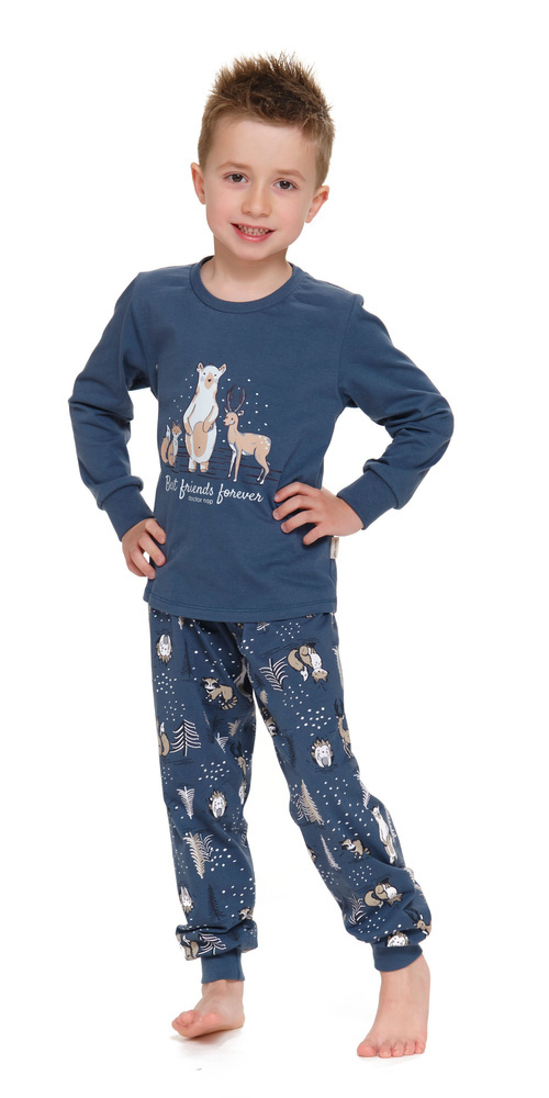 PDG.4324 "Animals" Piżama dziecięca Unisex Doctor Nap - deep blue