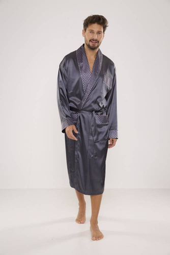 940 Satyna szlafrok męski Forex - szary