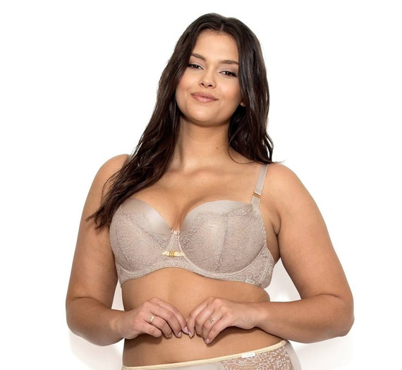 Biustonosz usztywniany Galina Nipplex mokka