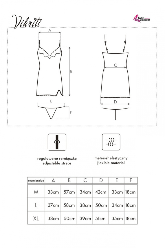 Komplet dwuczęściowy Vikriti LC 90102 LivCo Corsetti Fashion