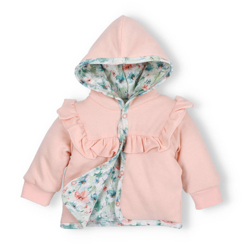 Kurtka dwuwarstwowa Flowers z bawełny organicznej Nini łososiowy