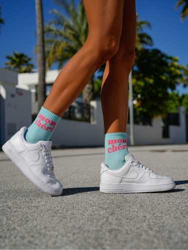 0200-150 Mon Cheri Skarpety damskie Milena -niebieski