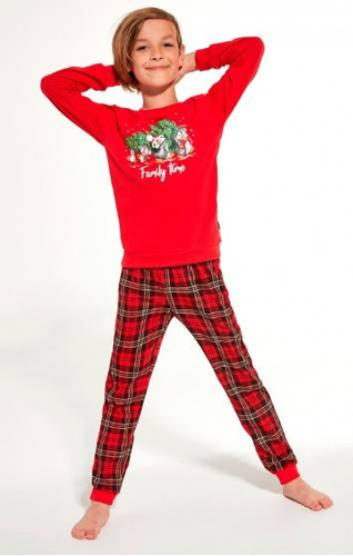 Piżama chłopięca 593/137 966/137 Family Time Cornette - czerwony