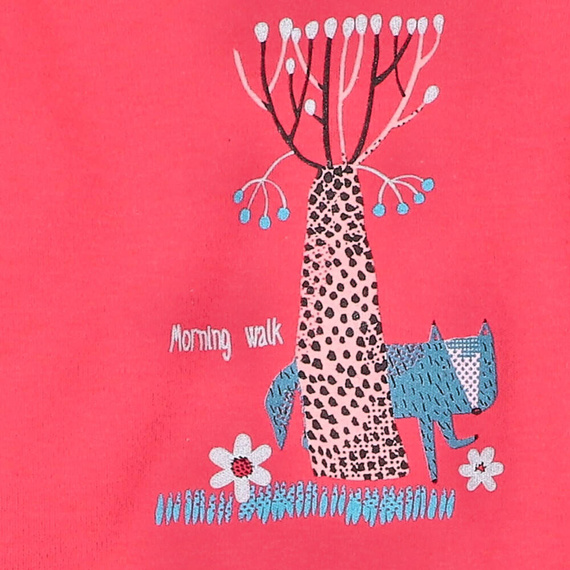 Body z bawełny organicznej Kolorowy Las Nini malinowy