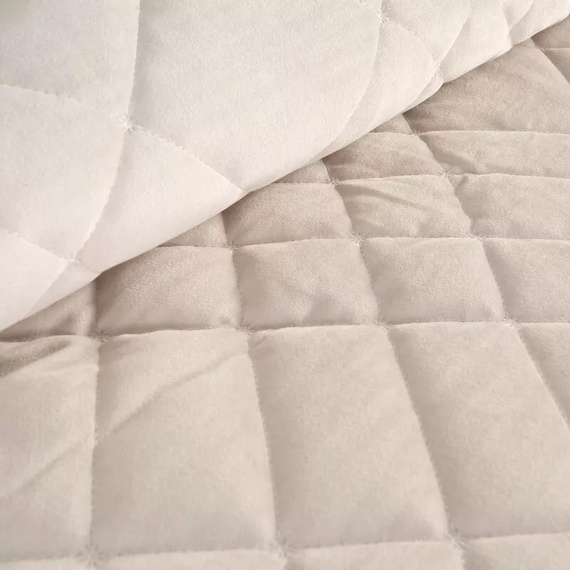 Eurofirany Ria 6 narzuta welurowa pikowana dekoracyjna kremowy