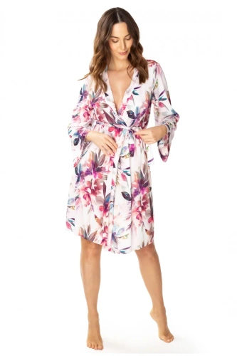 Szlafrok peniuar 86663 Larisa Mewa kwiaty 