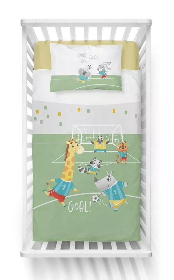 Pościel bawełniana 4789 A Zwierzęta piłka Detexpol