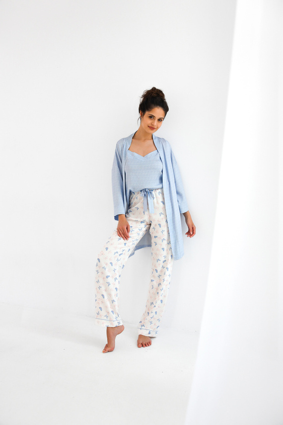 Szlafrok damski Felicia Sensis - niebieski melanż