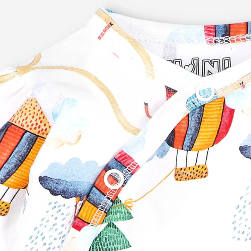 Body kopertowe z bawełny organicznej Kolorowy Las Nini druk