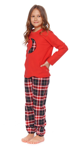 PDU.4493 "Black Red Moon Viscose" Piżama dziecięca Unisex Doctor Nap - red