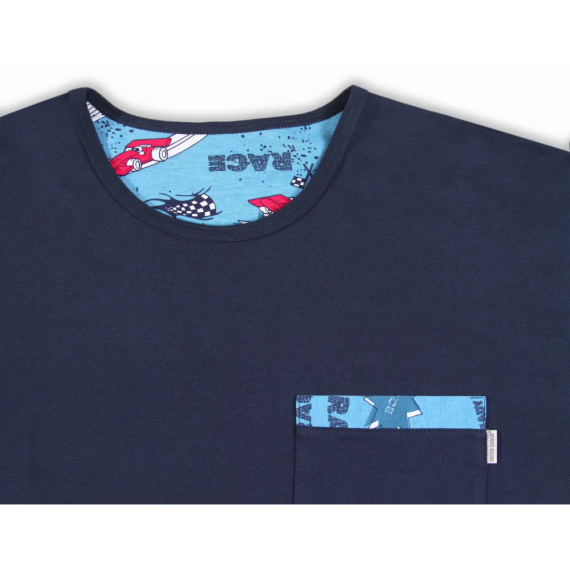 Bawełniana piżama męska z długim rękawem 2660/10 Sesto Senso - granat