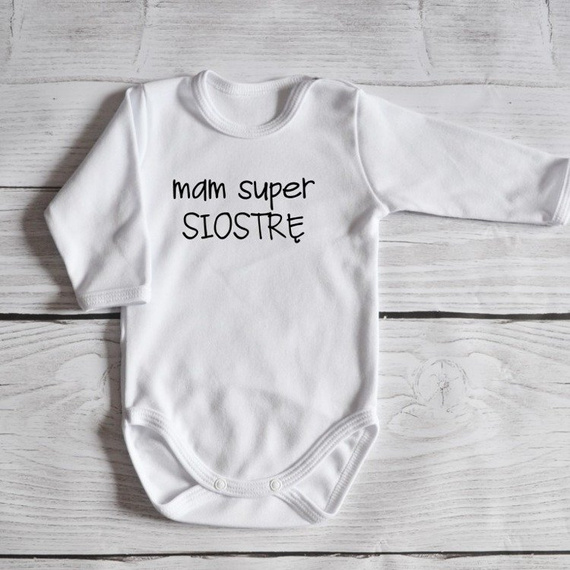 Body długi rękaw "Mam super siostrę" Moocha czarne