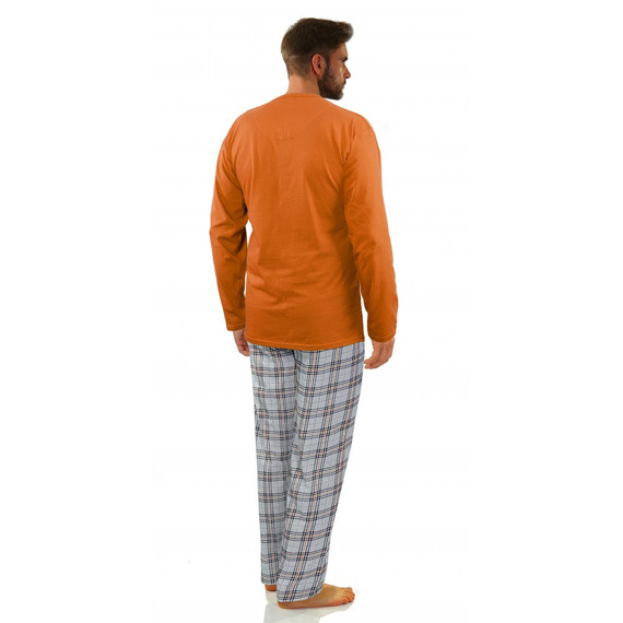 Bawełniana piżama męska z długim rękawem 2379/29 Sesto Senso - pomarańczowy
