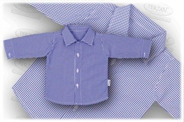 Koszula wizytowa długi rękaw Terjan niebieska krata