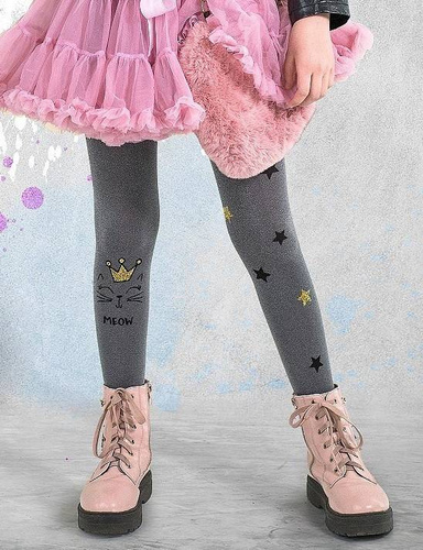 Rajstopy Dziewczęce 2327   Knittex - nero melange