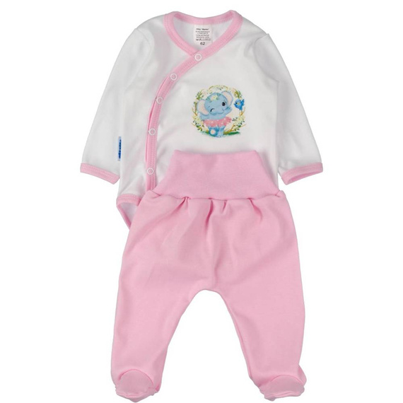 Komplet body z półśpiochem Słoń w czapce Martex niebieski