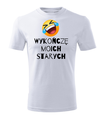 Koszulka dziecięca "Wykończę moich starych" Moocha biały 