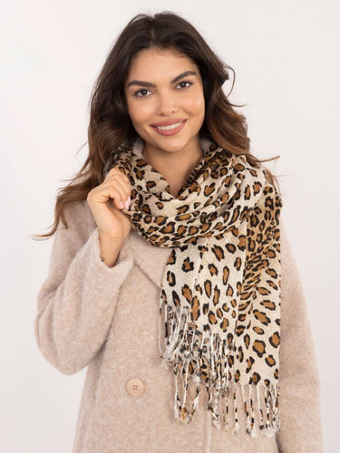 AT-CH-2474.22P Chustka damska w panterkę kaszmir Paris