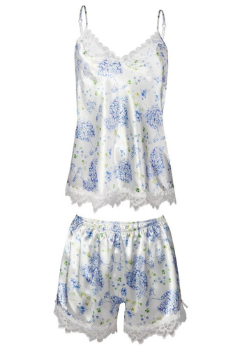 Komplet piżama damska Flowers DKaren -DK-KV biały