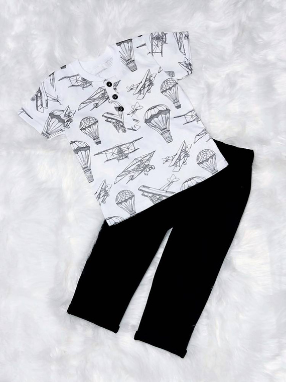 Koszulka dziecięca Aviator krótki rękaw Bambarillo biały