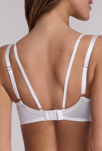 AVA 2198 Biustonosz Semi-Soft Półusztywniany Elegancki Bielizna Koronkowa Z Fiszbina