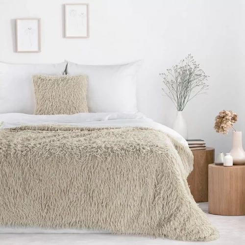 Koc narzuta włochacz Adore futrzak Eurofirany beżowy