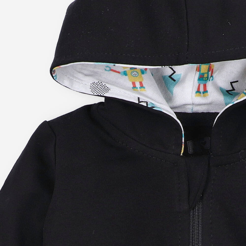 Bluza dresowa  z bawełny organicznej Summer Robots Nini czarny