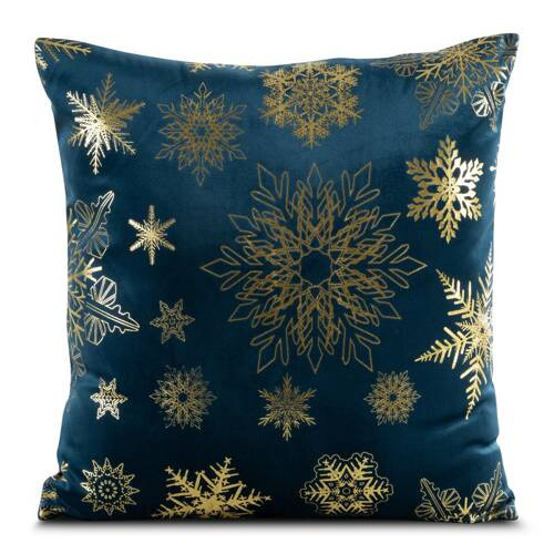 Poszewka świąteczna śnieżynki Joy 2 Eurofirany granatowy