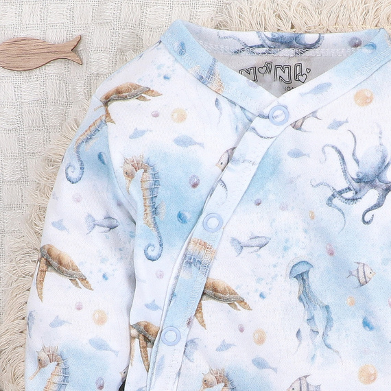 Nini Body Sea Of Joy kopertowe – bawełna organiczna, dla noworodka Nini niebieski