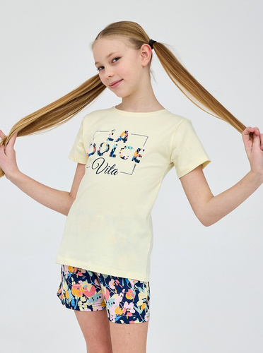 Bawełniana piżama dla dziewczynki Cornette Young Girl 788/114 Dolce Vita