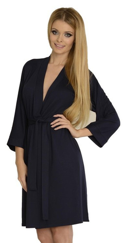 544 Visa Dresówka Szlafrok De Lafense - granatowy