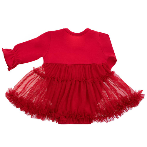 163158 Magia Świąt Sukienko-body Nicol - czerwony