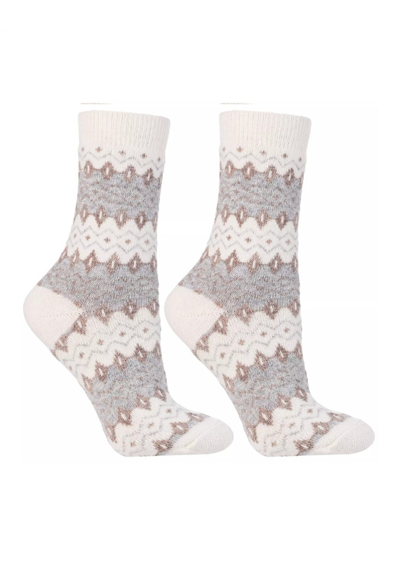 Skarpetki damskie Moraj CSW 800-003 – ciepłe, wzorzyste z dodatkiem wełny
